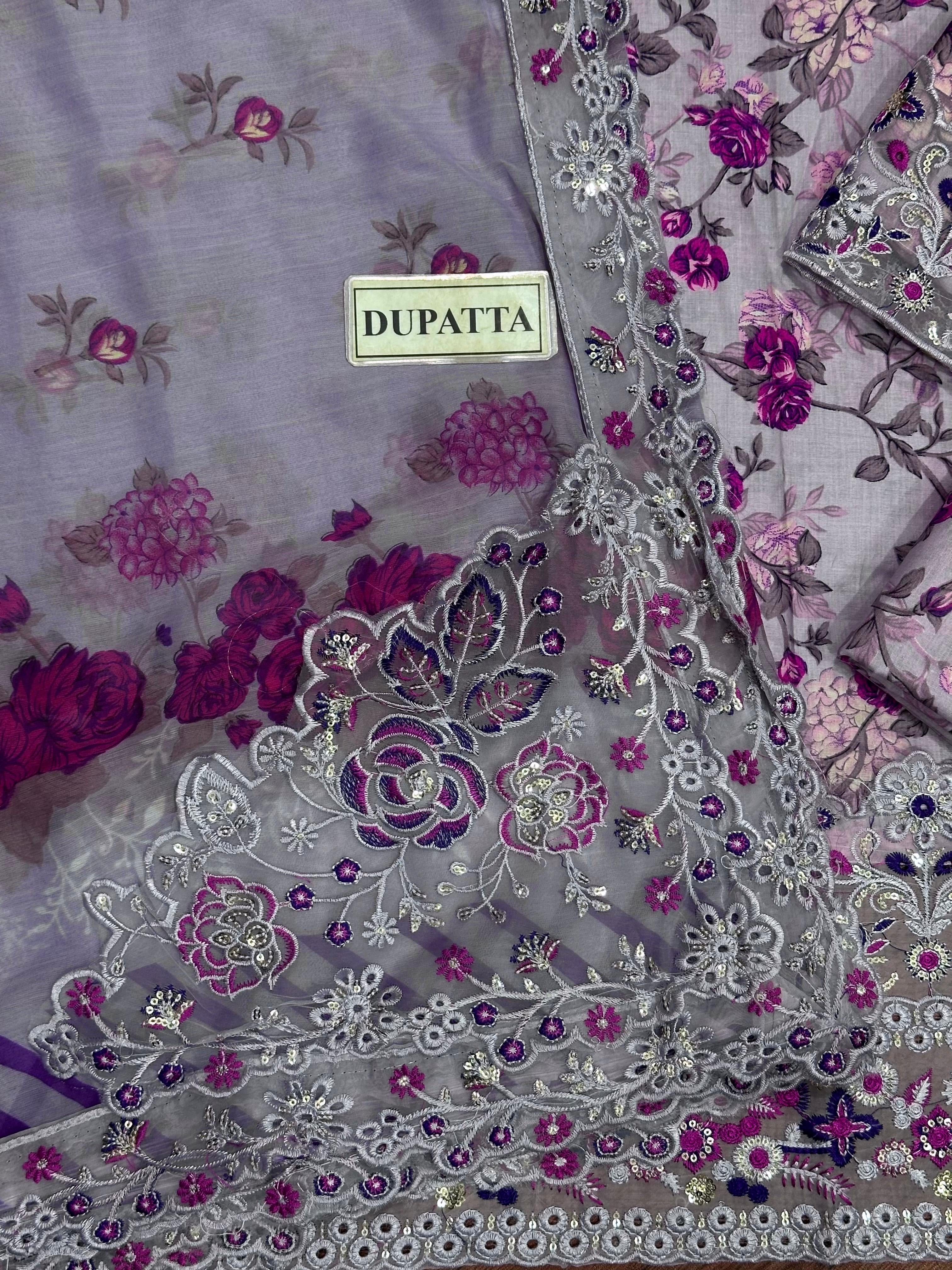 BAROQUE EMBROIDERED LAWN - 3 PC UNSTITCHED