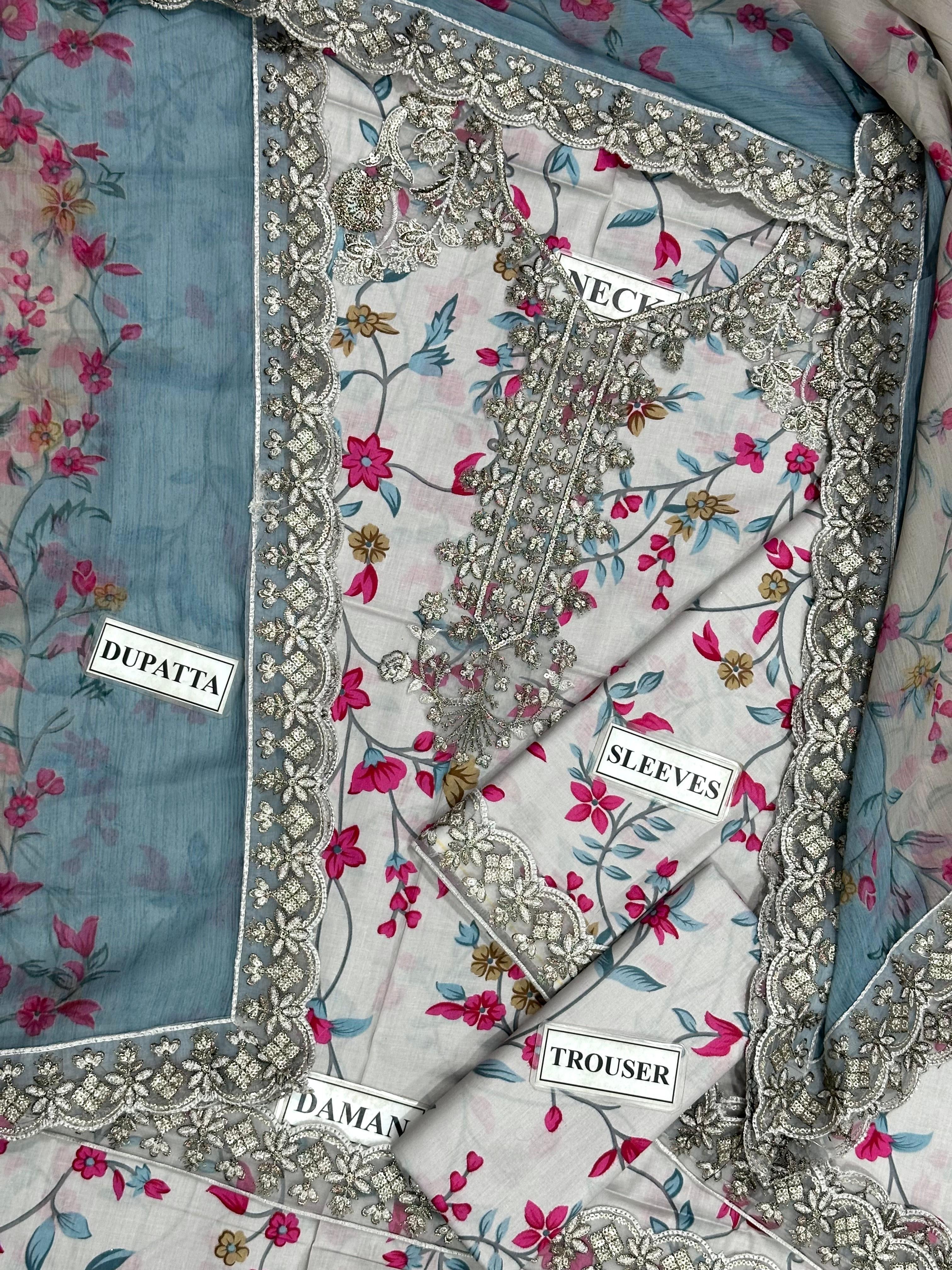 IZNIK EMBROIDERED LAWN - 3 PC UNSTITCHED