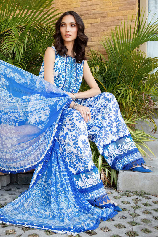 MARIA B FORMALS PRINTED EMBROIDERED LAWN - 3 PC UNSTITCHED