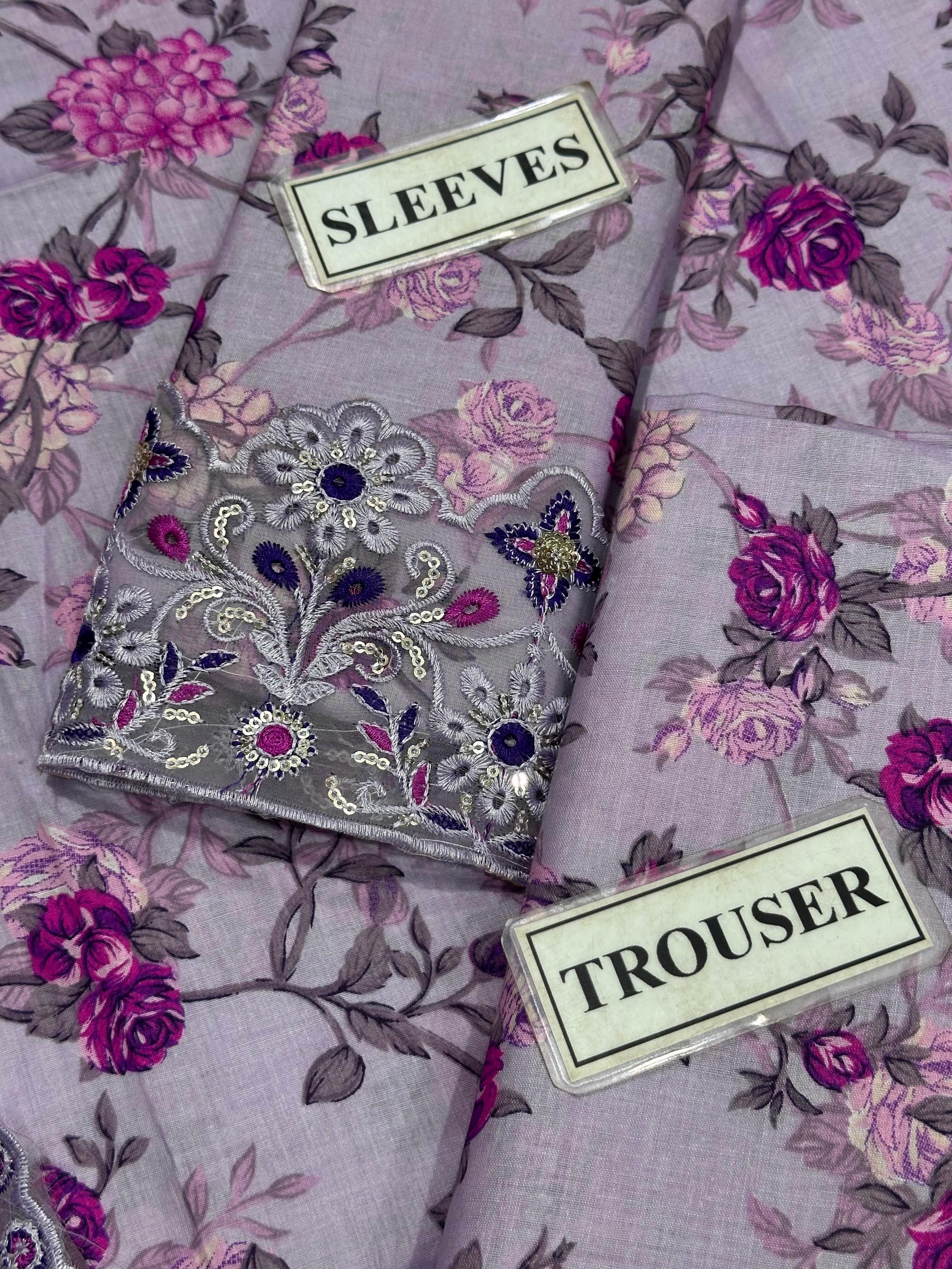 BAROQUE EMBROIDERED LAWN - 3 PC UNSTITCHED