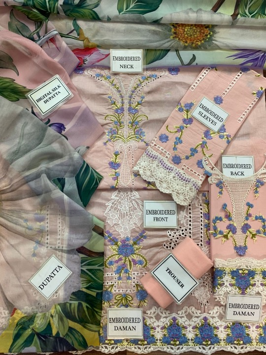 MUSHQ EMBROIDERED CHIKANKARI LAWN - 3 PC UNSTITCHED