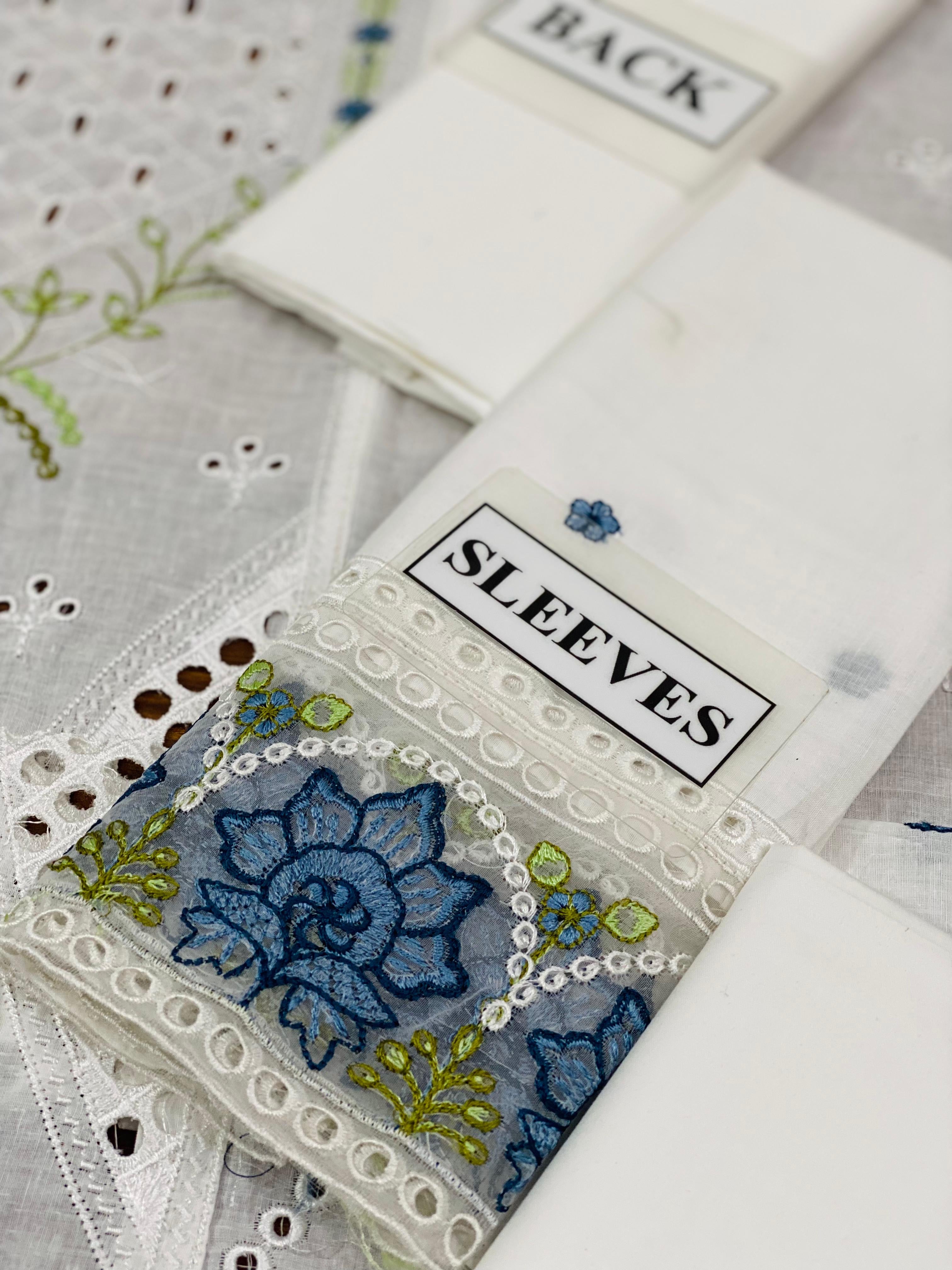JAZMIN LUXURY CHIKANKARI EMBROIDERED LAWN - 3 PC UNSTITCHED
