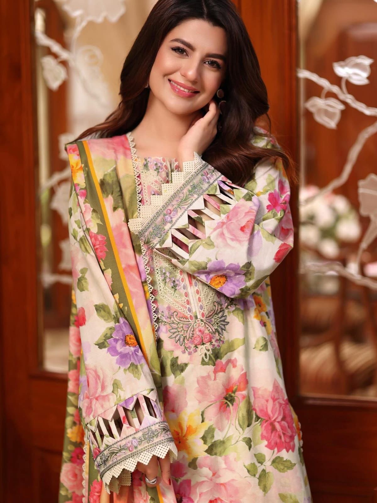 ANEELA’S DIGITAL PRINTED EMBROIDERED LAWN - 3 PC UNSTITCHED