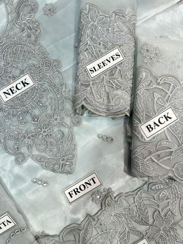 AFROZEH LUXURY EMBROIDERED ORGANZA - 3 PC UNSTITCHED