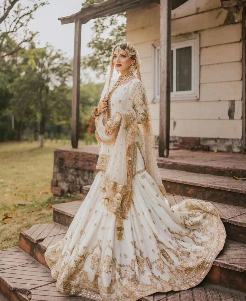 MAHA WAJAHAT BRIDAL PURE CHIFFON EMBROIDERED - 3 PC UNSTITCHED