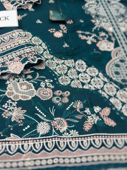 QALAMKAR LUXURY SCIFFLIE EMBROIDERED LAWN - 3 PC UNSTITCHED
