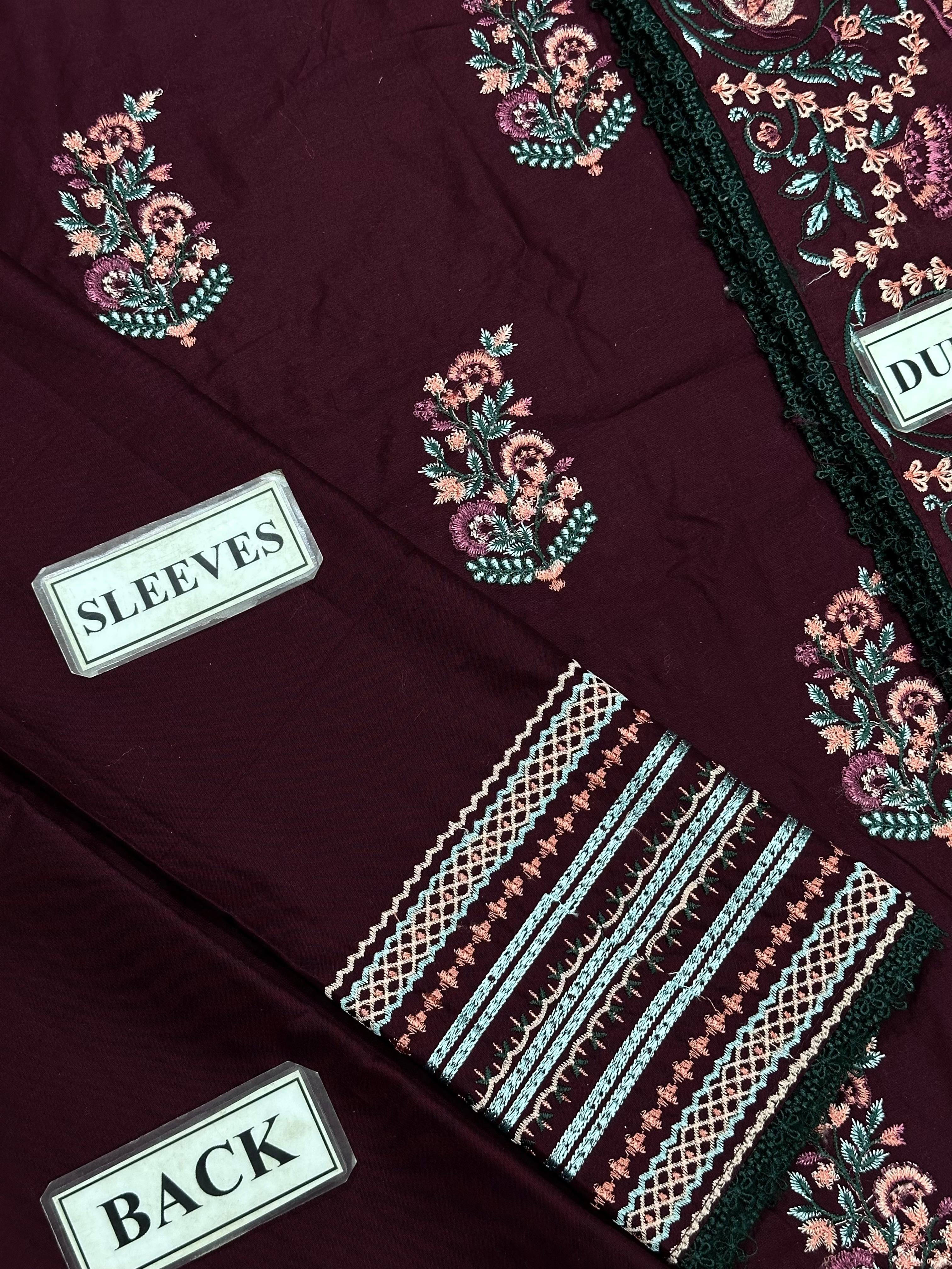 BATIK LUXURY EMBROIDERED COTTON - 3 PC UNSTITCHED