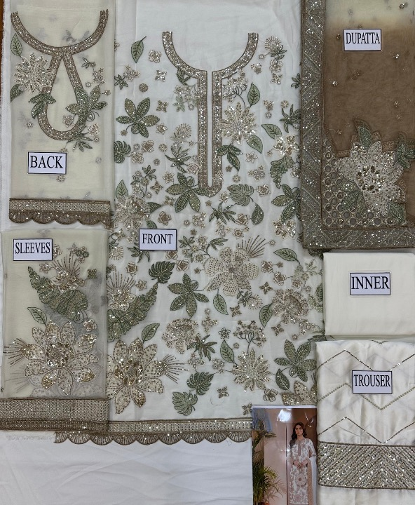 JAZMIN LUXURY EMBROIDERED CHIFFON - 3 PC UNSTITCHED