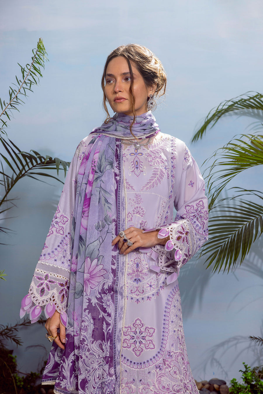 ADAN LIBAS EMBROIDERED LAWN - 3 PC UNSTITCHED
