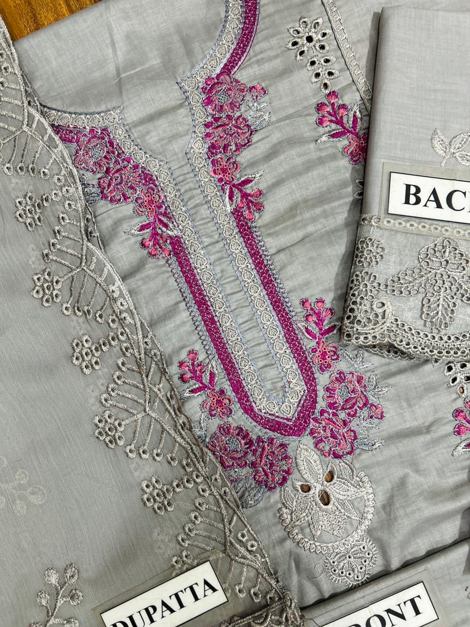 MUSHQ EMBROIDERED CHIKANKARI LAWN - 3 PC UNSTITCHED