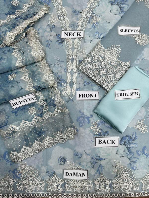 BAROQUE FORMALS EMBROIDERED ORGANZA - 3 PC UNSTITCHED