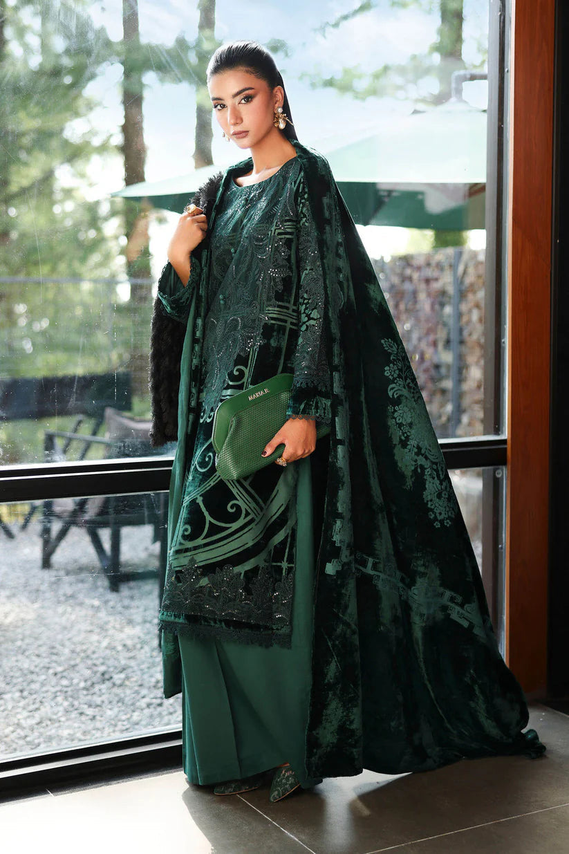 MARIA B PALACHI EMBROIDERED VELVET - 3 PC UNSTITCHED