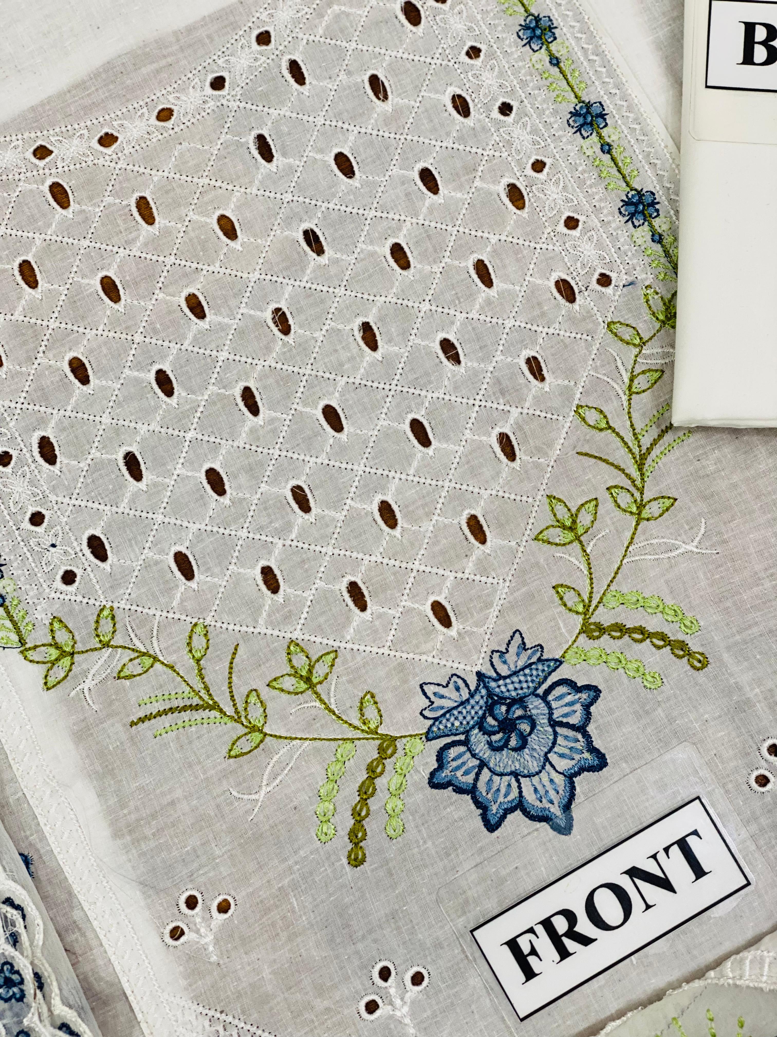 JAZMIN LUXURY CHIKANKARI EMBROIDERED LAWN - 3 PC UNSTITCHED