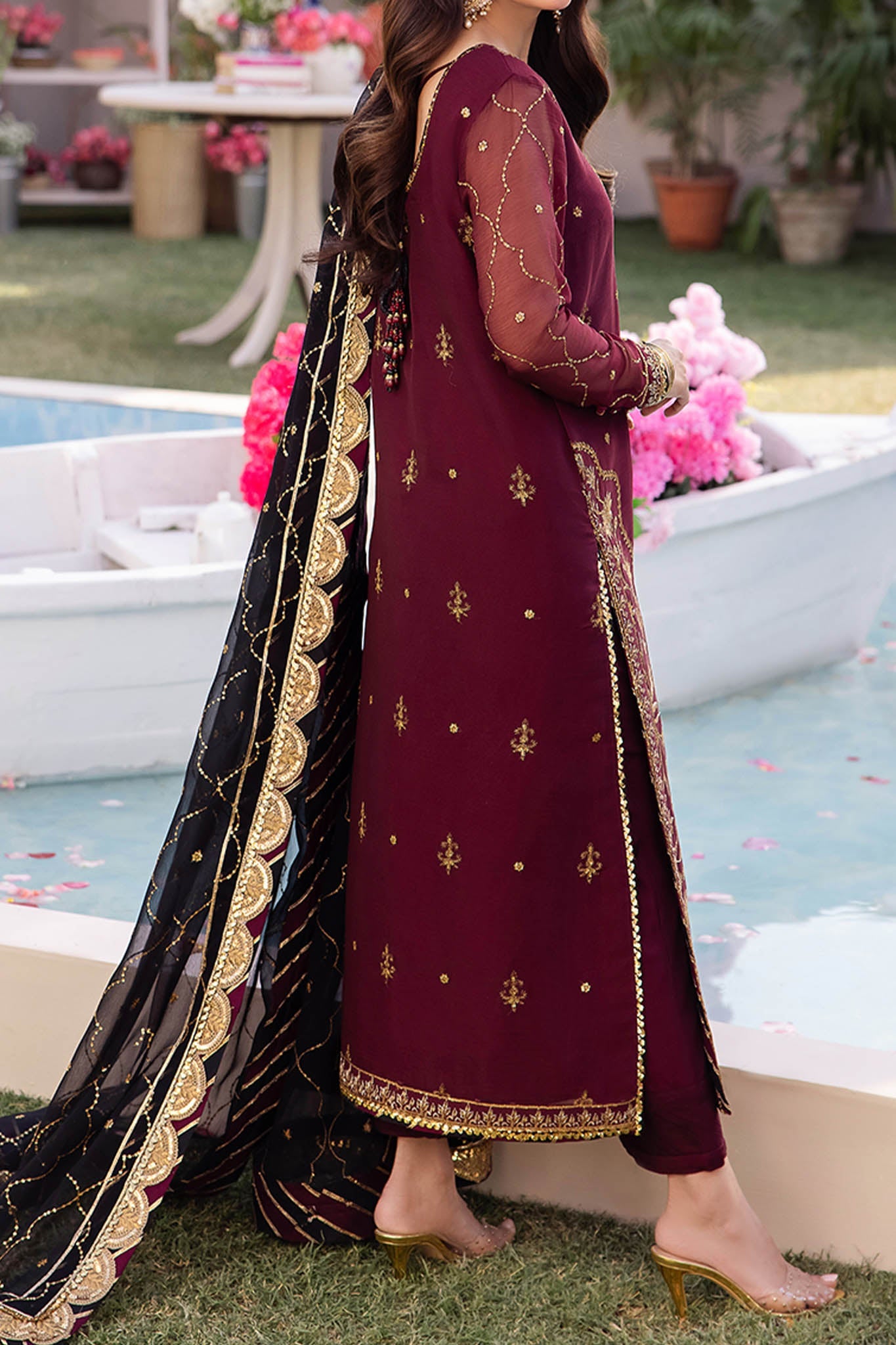 ASIM JOFA LUXURY WEDDING EMBROIDERED CHIFFON - 3 PC UNSTITCHED