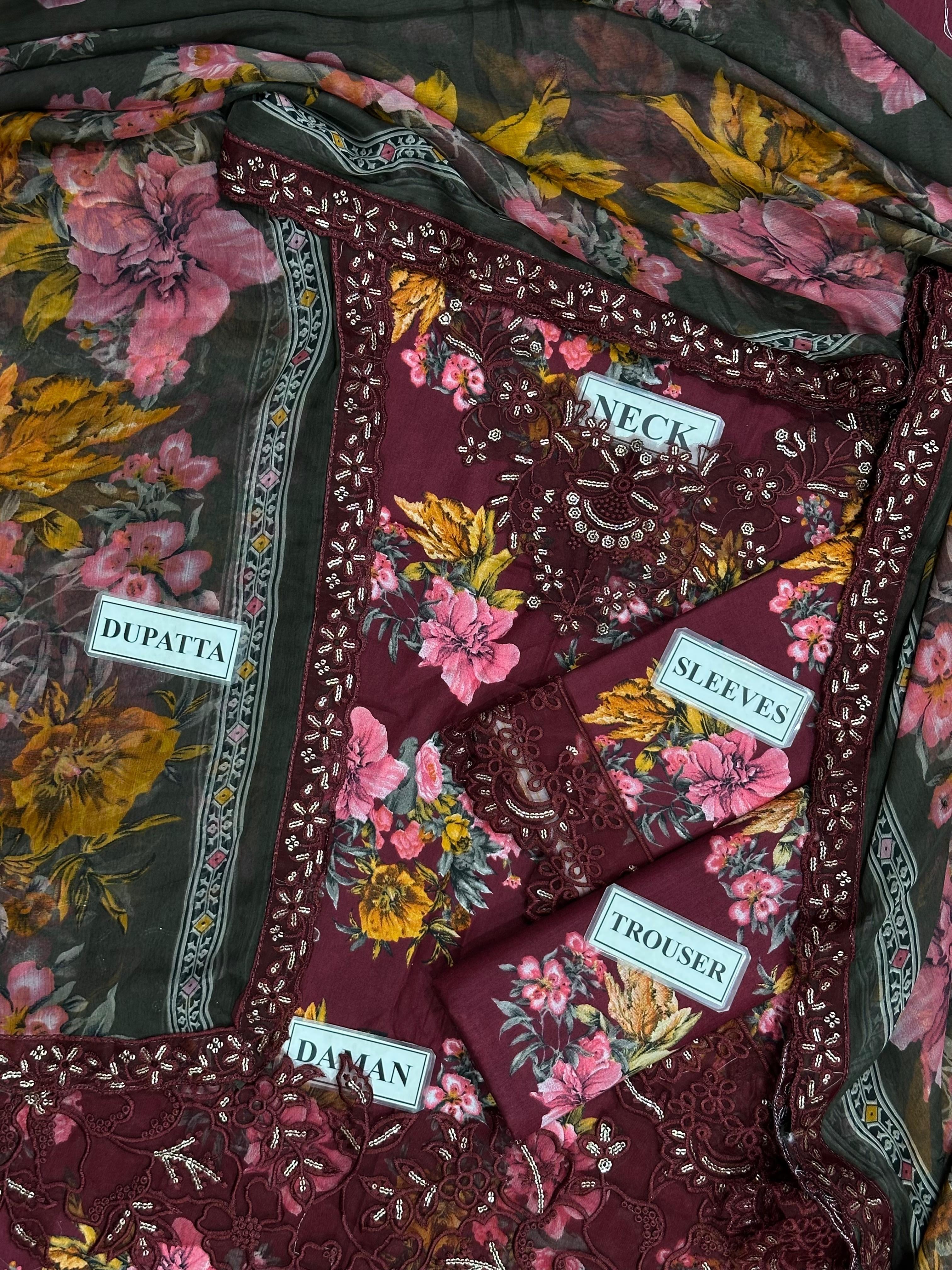 IZNIK EMBROIDERED LAWN - 3 PC UNSTITCHED