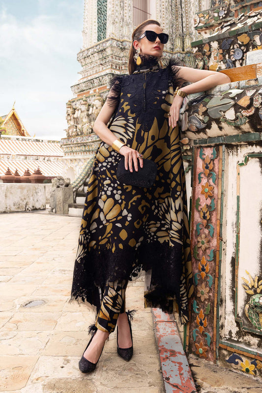 MARIA B DIGITAL PRINTED SILK EMBROIDERED - 3 PC UNSTITCHED