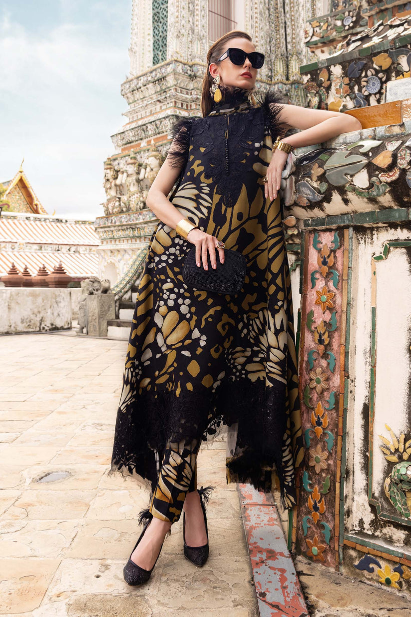 MARIA B DIGITAL PRINTED SILK EMBROIDERED - 3 PC UNSTITCHED