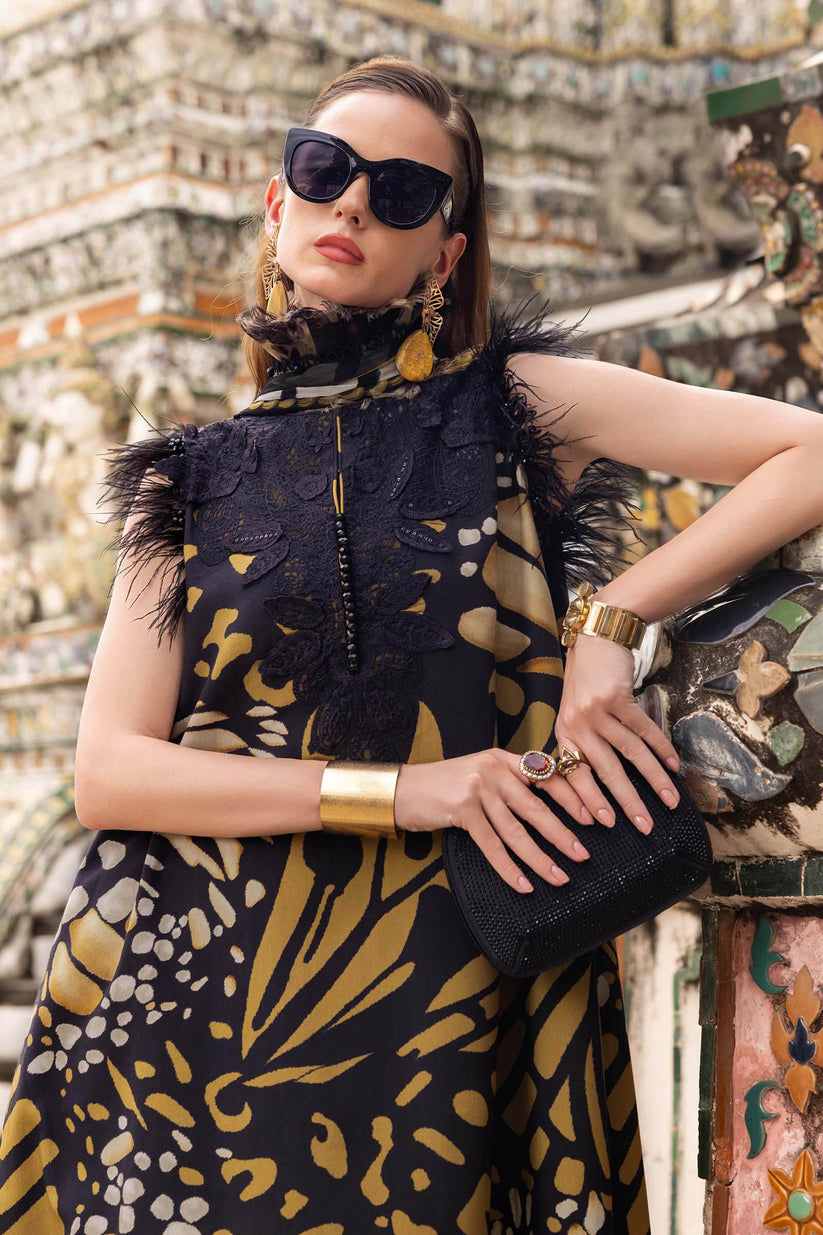 MARIA B DIGITAL PRINTED SILK EMBROIDERED - 3 PC UNSTITCHED