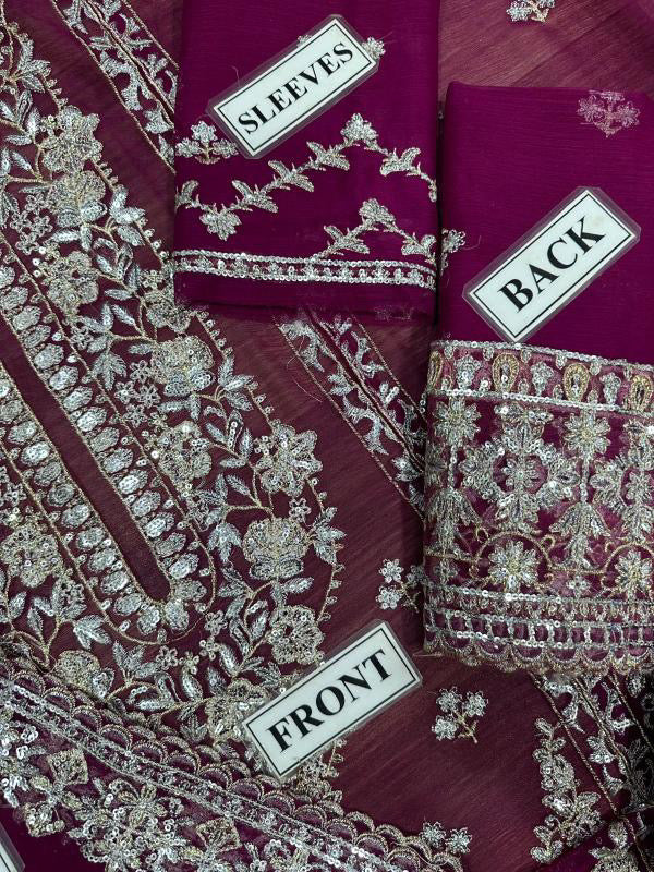 ASIM JOFA EMBROIDERED CHIFFON - 3 PC UNSTITCHED