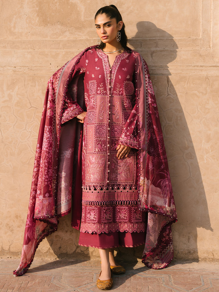 BIN ILYAS EMBROIDERED LAWN - 3 PC UNSTITCHED