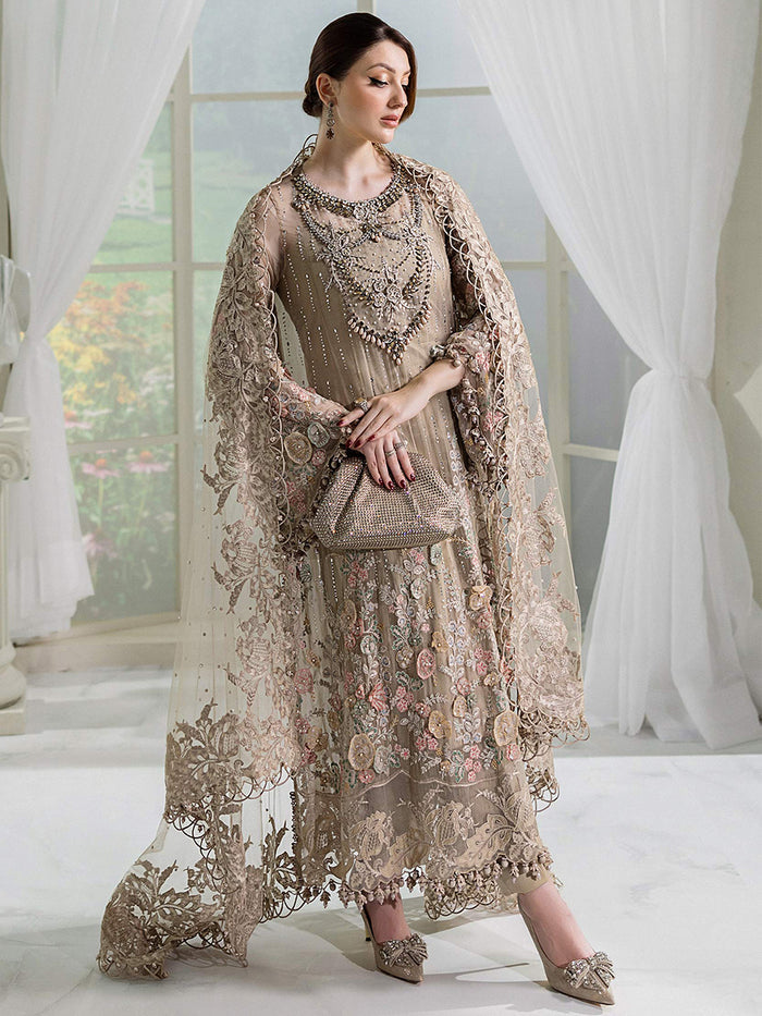 MARIA B CHIFFON HAND EMBELLISHED & EMBROIDERED 3 PC UNSTITCHED