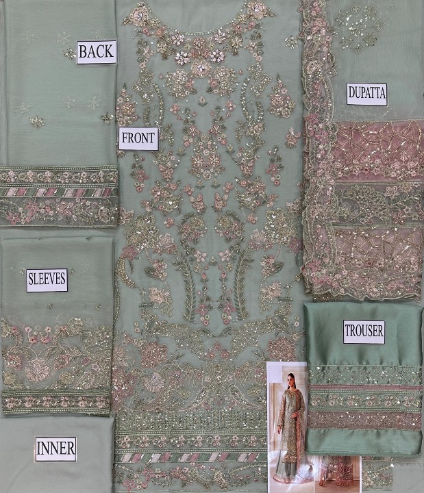 BAROQUE LUXURY EMBROIDERED CHIFFON - 3 PC UNSTITCHED