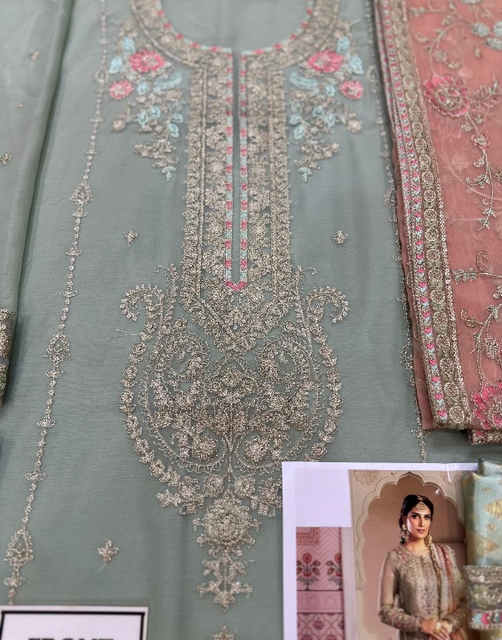 MARIA B LUXURY WEDDING EMBROIDERED SEMI PURE CHIFFON - 3 PC UNSTITCHED