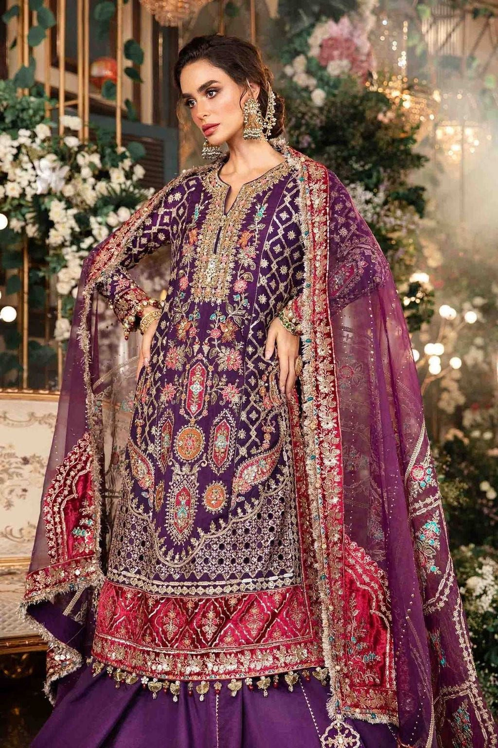 MARIA B LUXURY EMBROIDERED CHIFFON ADDA WORK - 3 PC UNSTITCHED