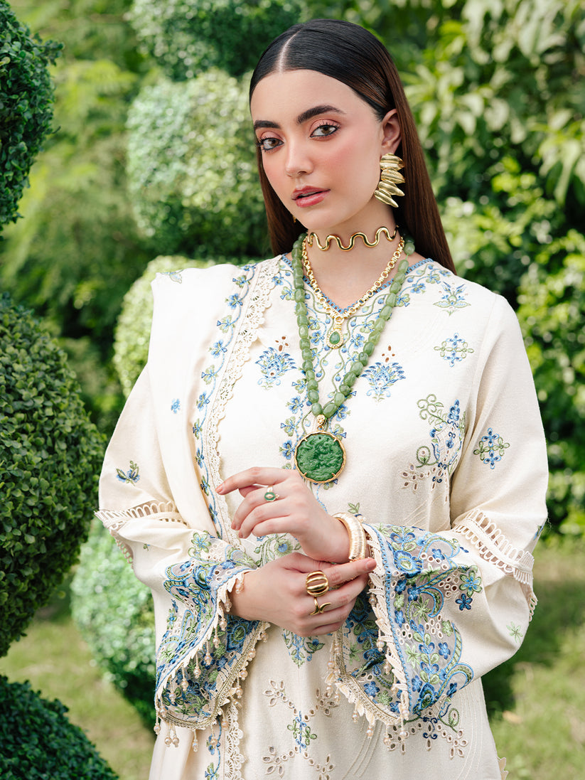 MAHNUR EMBROIDERED CHIKANKARI LAWN - 3 PC UNSTITCHED