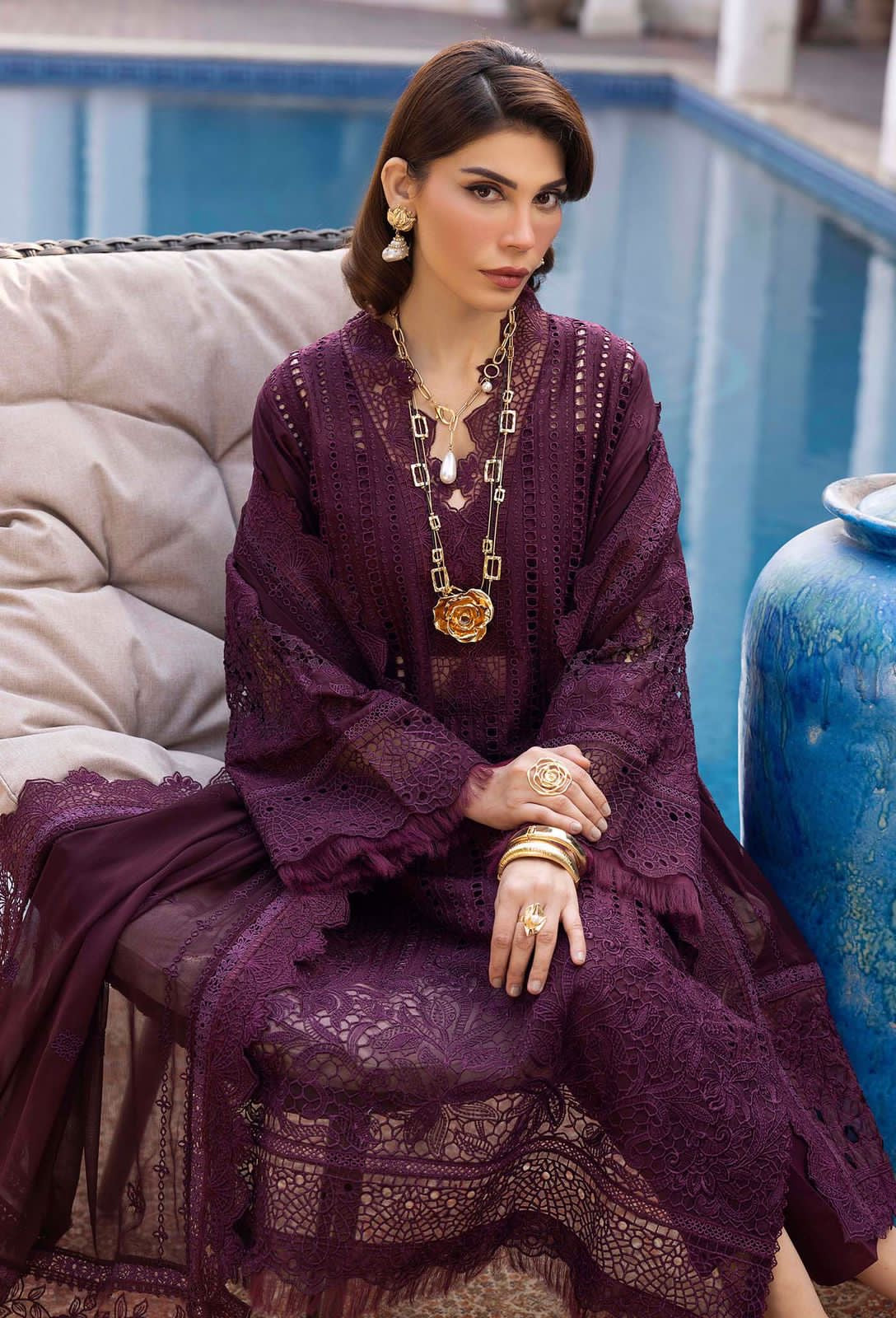 ADAN LIBAS EMBROIDERED CHIKANKARI LAWN - 3 PC UNSTITCHED