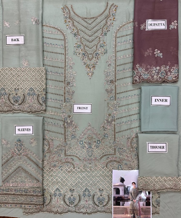 IMROZIA LUXURY EMBROIDERED SEMI PURE CHIFFON - 3 PC UNSTITCHED