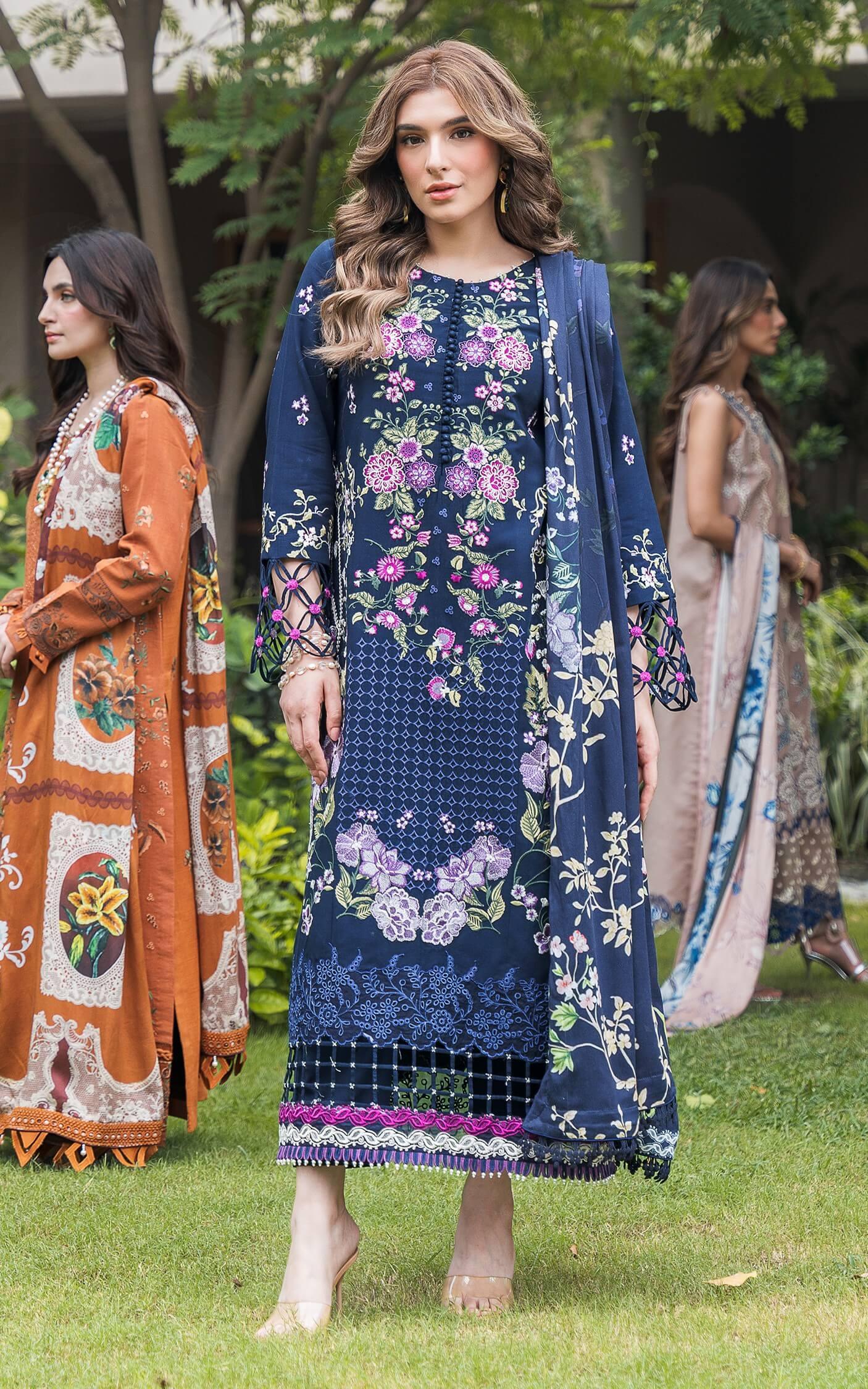 ASIFA NABEEL EMBROIDERED LAWN - 3 PC UNSTITCHED