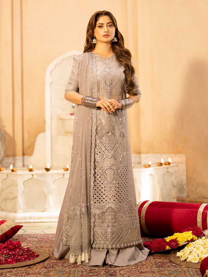 BIN ILYAS EMBROIDERED CHIKANKARI LAWN - 3 PC UNSTITCHED
