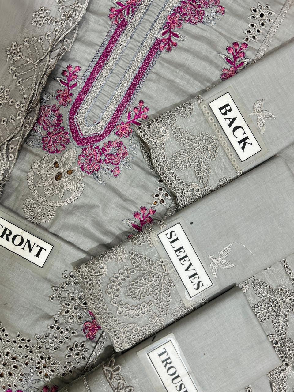 MUSHQ EMBROIDERED CHIKANKARI LAWN - 3 PC UNSTITCHED