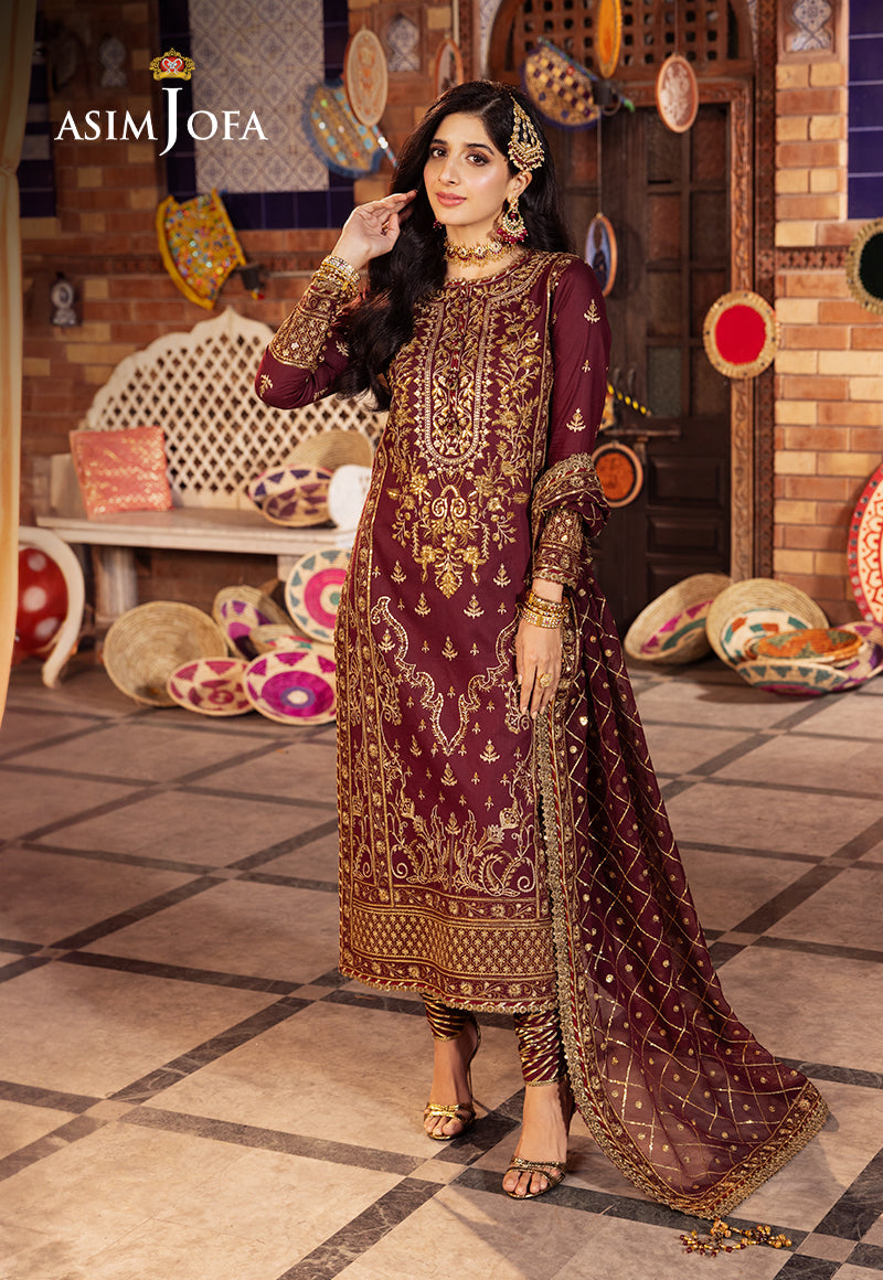 ASIM JOFA EMBROIDERED CHIFFON - 3 PC UNSTITCHED
