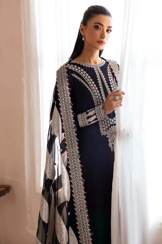 JAZMIN PREMIUM EMBROIDERED RAW SILK - 3 PC UNSTITCHED