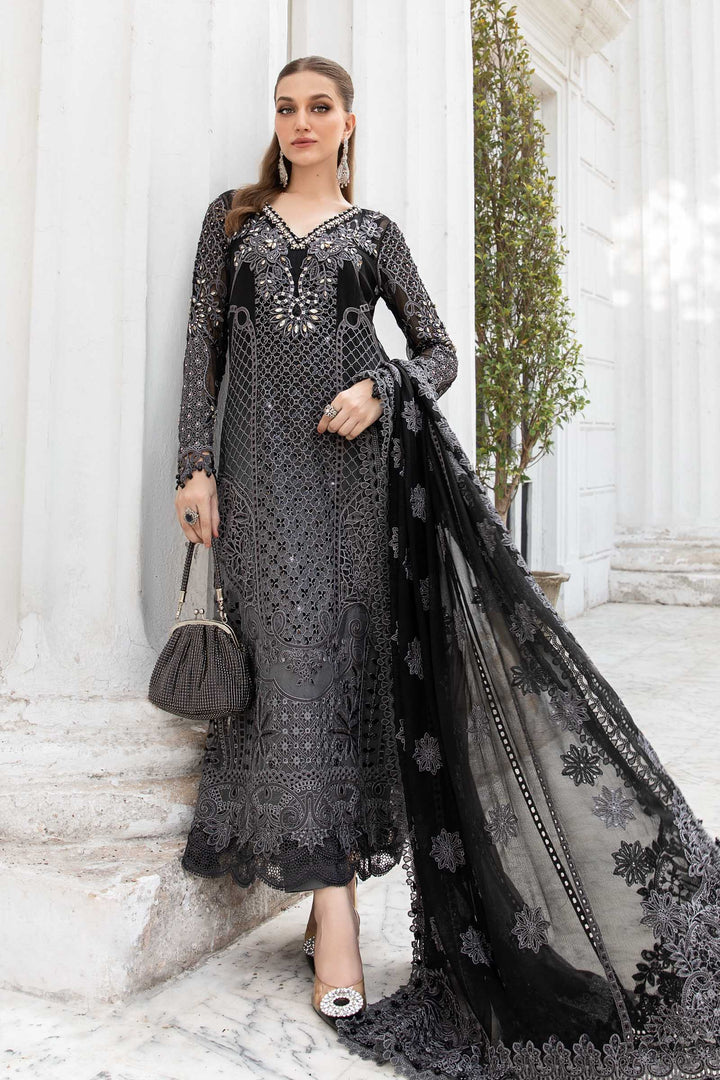 MARIA B LUXURY WEDDING EMBROIDERED TIE & DIE CHIFFON - 3 PC UNSTITCHED