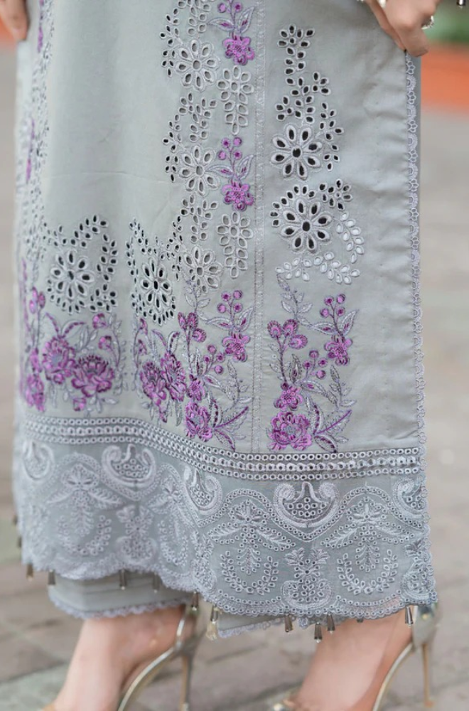 MUSHQ EMBROIDERED CHIKANKARI LAWN - 3 PC UNSTITCHED