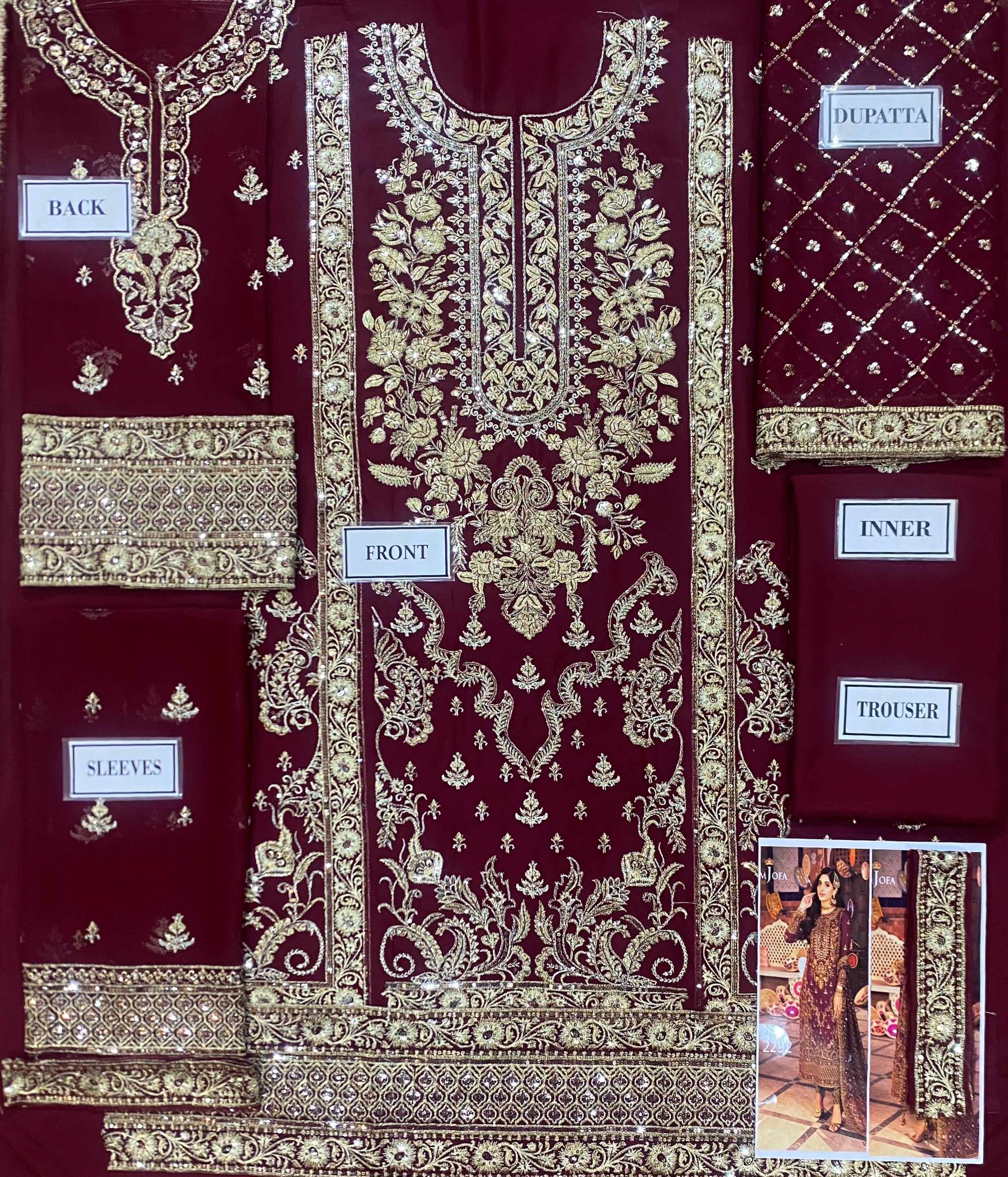 ASIM JOFA EMBROIDERED CHIFFON - 3 PC UNSTITCHED