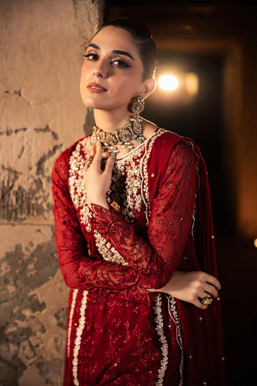 AZURE LUXURY EMBROIDERED CHIFFON - 3 PC UNSTITCHED