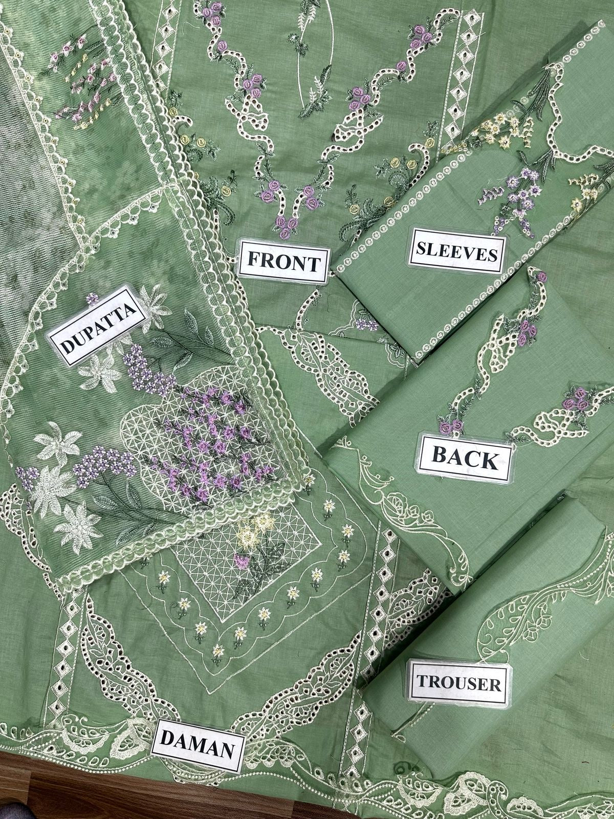CRIMSON LUXURY CHIKANKARI EMBROIDERED LAWN - 3 PC UNSTITCHED