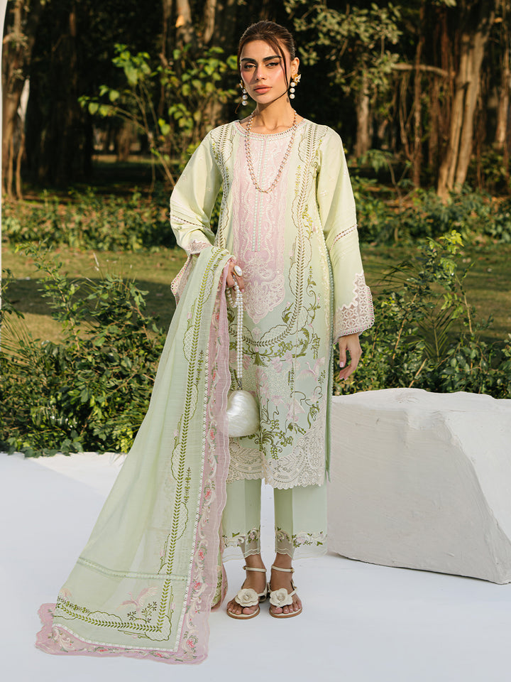 BIN ILYAS EMBROIDERED LAWN - 3 PC UNSTITCHED