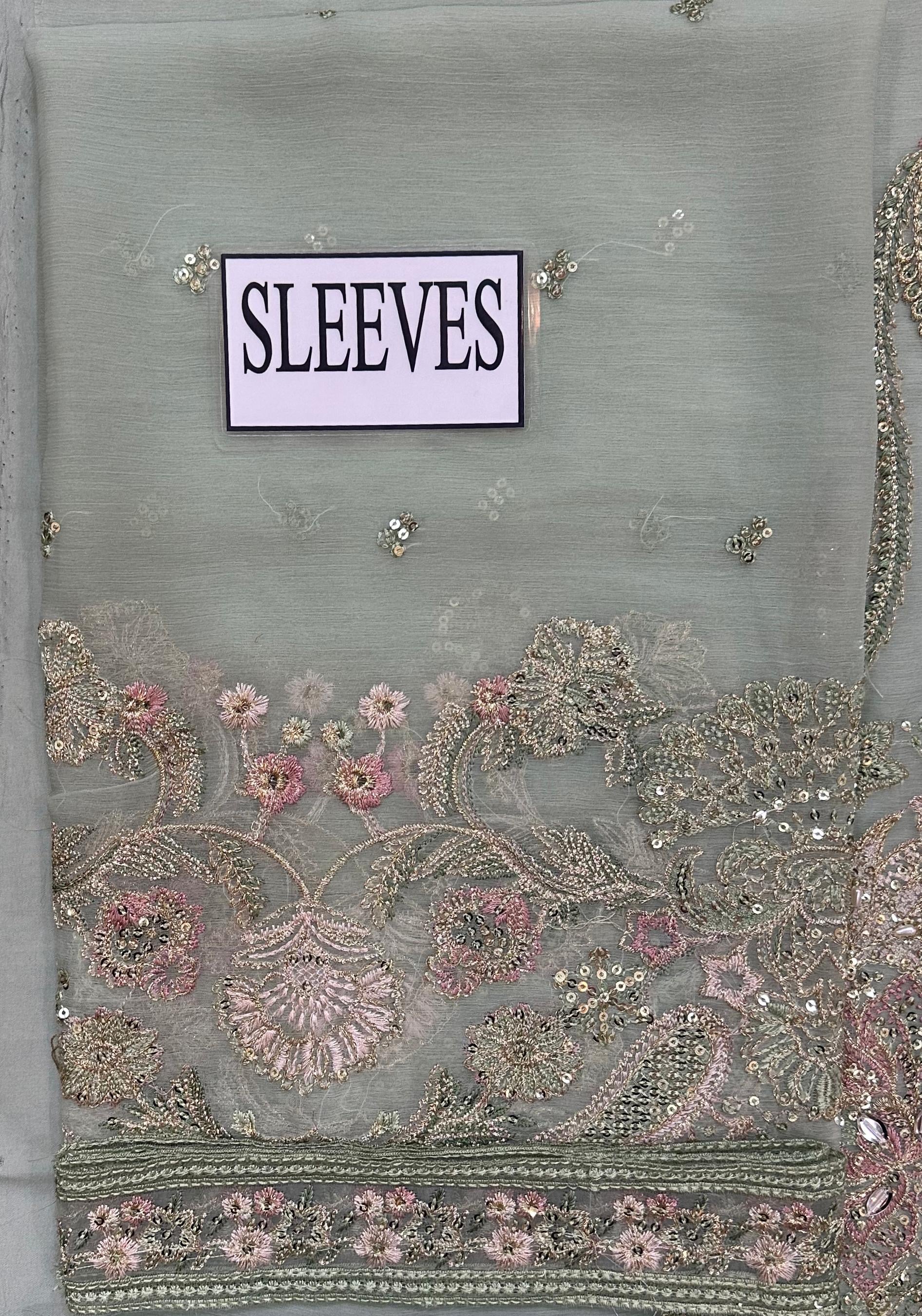 BAROQUE LUXURY EMBROIDERED CHIFFON - 3 PC UNSTITCHED