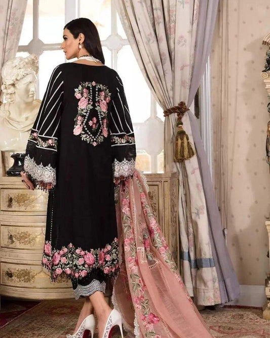 CRIMSON EMBROIDERED CHIKANKARI LAWN - 3 PC UNSTITCHED