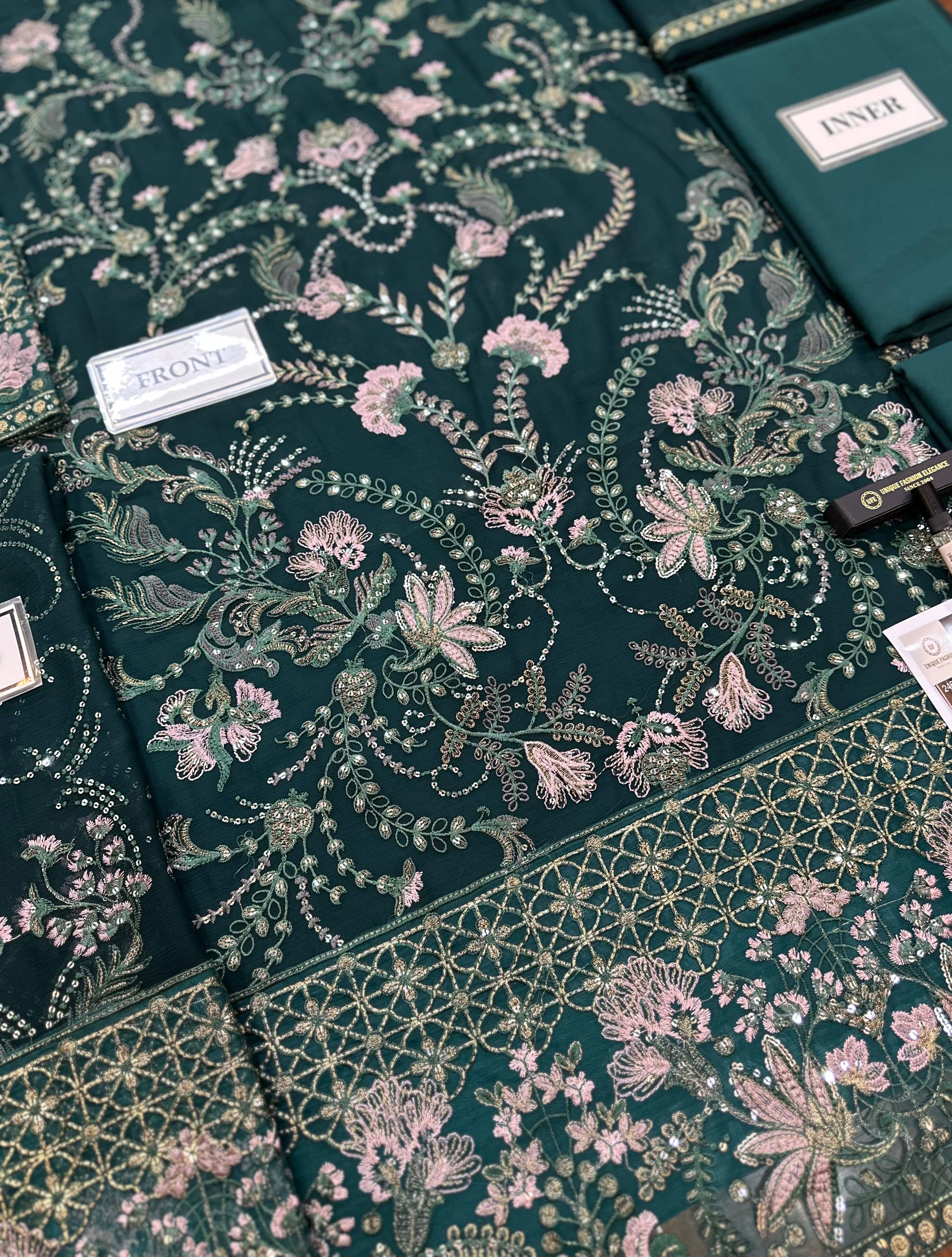 LAVISH LUXURY EMBROIDERED CHIFFON - 3 PC UNSTITCHED