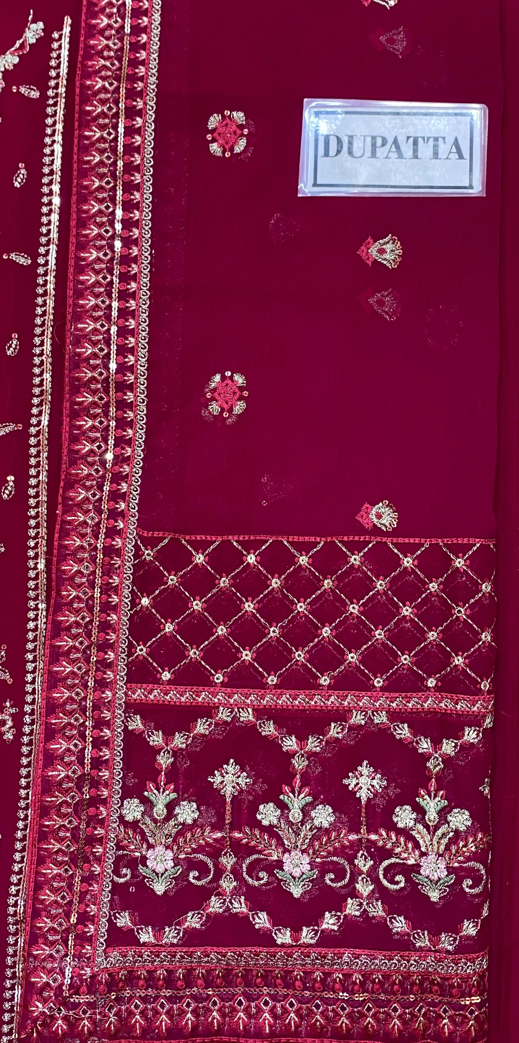 GULAAL LUXURY EMBROIDERED CHIFFON - 3 PC UNSTITCHED