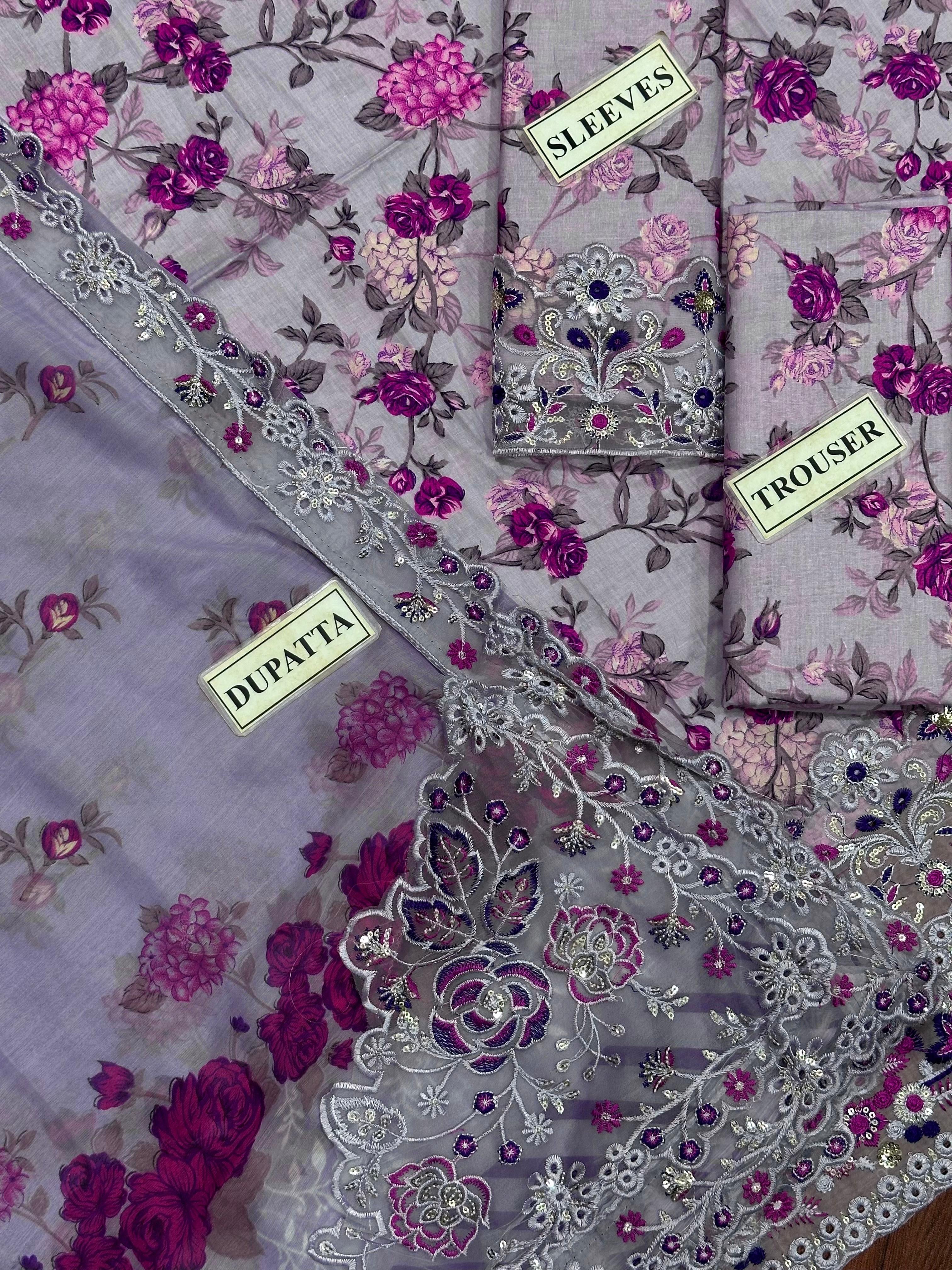 BAROQUE EMBROIDERED LAWN - 3 PC UNSTITCHED