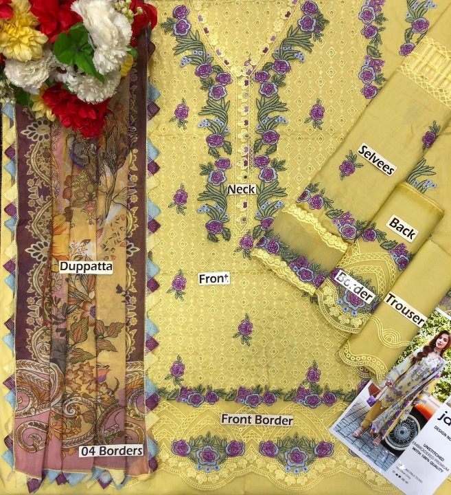 JADE EMBROIDERED CHIKANKARI LAWN - 3 PC UNSTITCHED