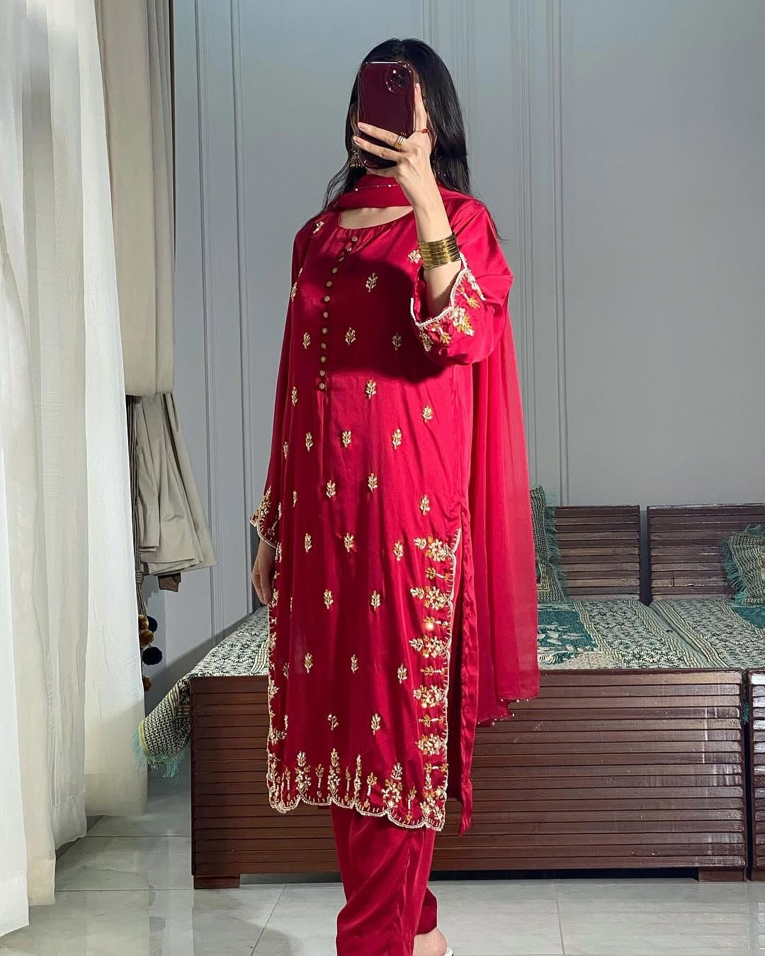 HOORAIN’S PRET LUXURY HANDMADE WORK SILK - 3 PC STITCHED