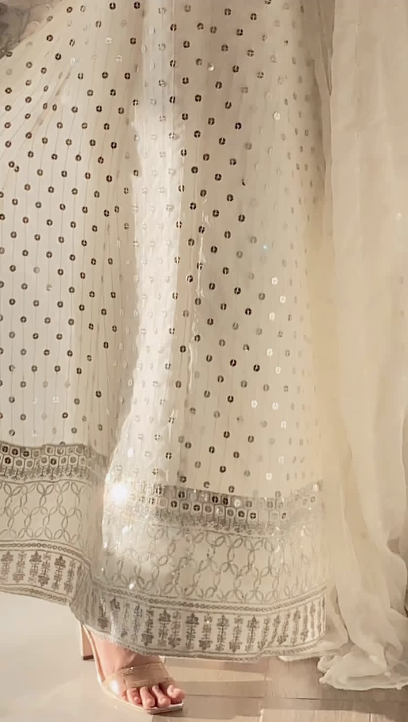 HOORAIN’S PRET LUXURY EMBROIDERED CHIFFON FROCK - 3 PC STITCHED
